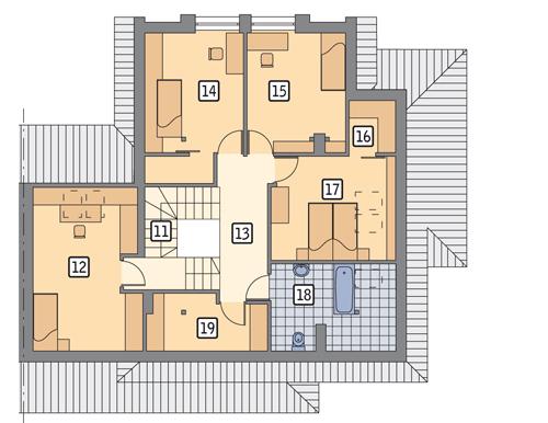 Rzut poddasza POW. 106,3 m²